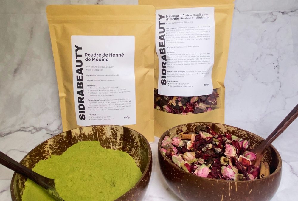 Découvrez les Bienfaits du Henné de Médine et de l’Hibiscus pour des Cheveux Revitalisés
