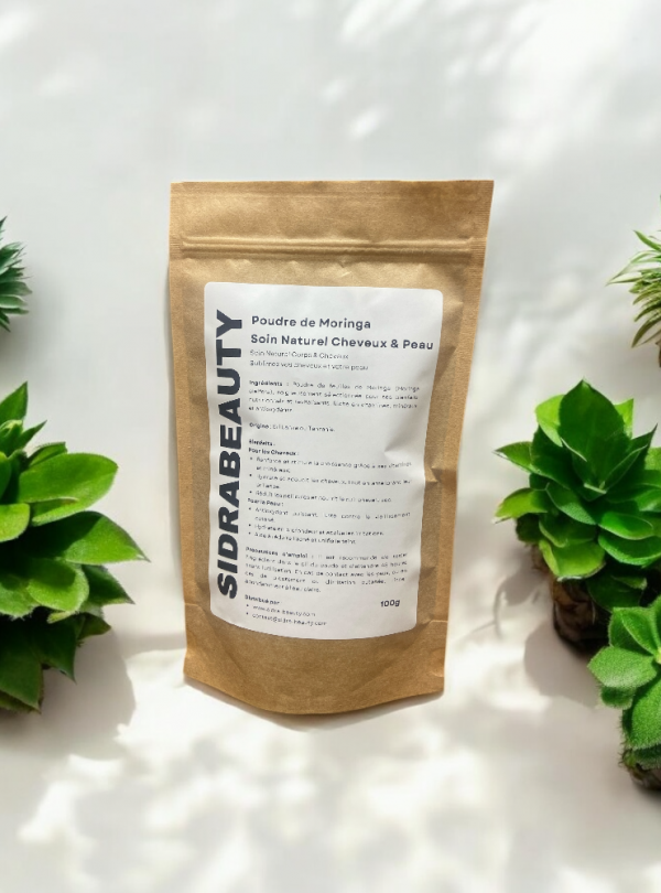 Poudre de Moringa 100g - Soins Naturels pour Cheveux et Peau