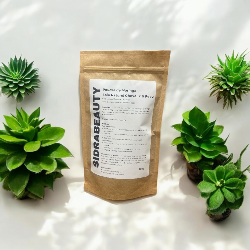 Poudre de Moringa 100g - Soins Naturels pour Cheveux et Peau