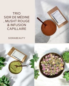 Trio Sidr, Musht Rouge & Infusion Capillaire – Soin Naturel et Revitalisant